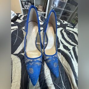 Jessica Simpson Blue Lace Heels